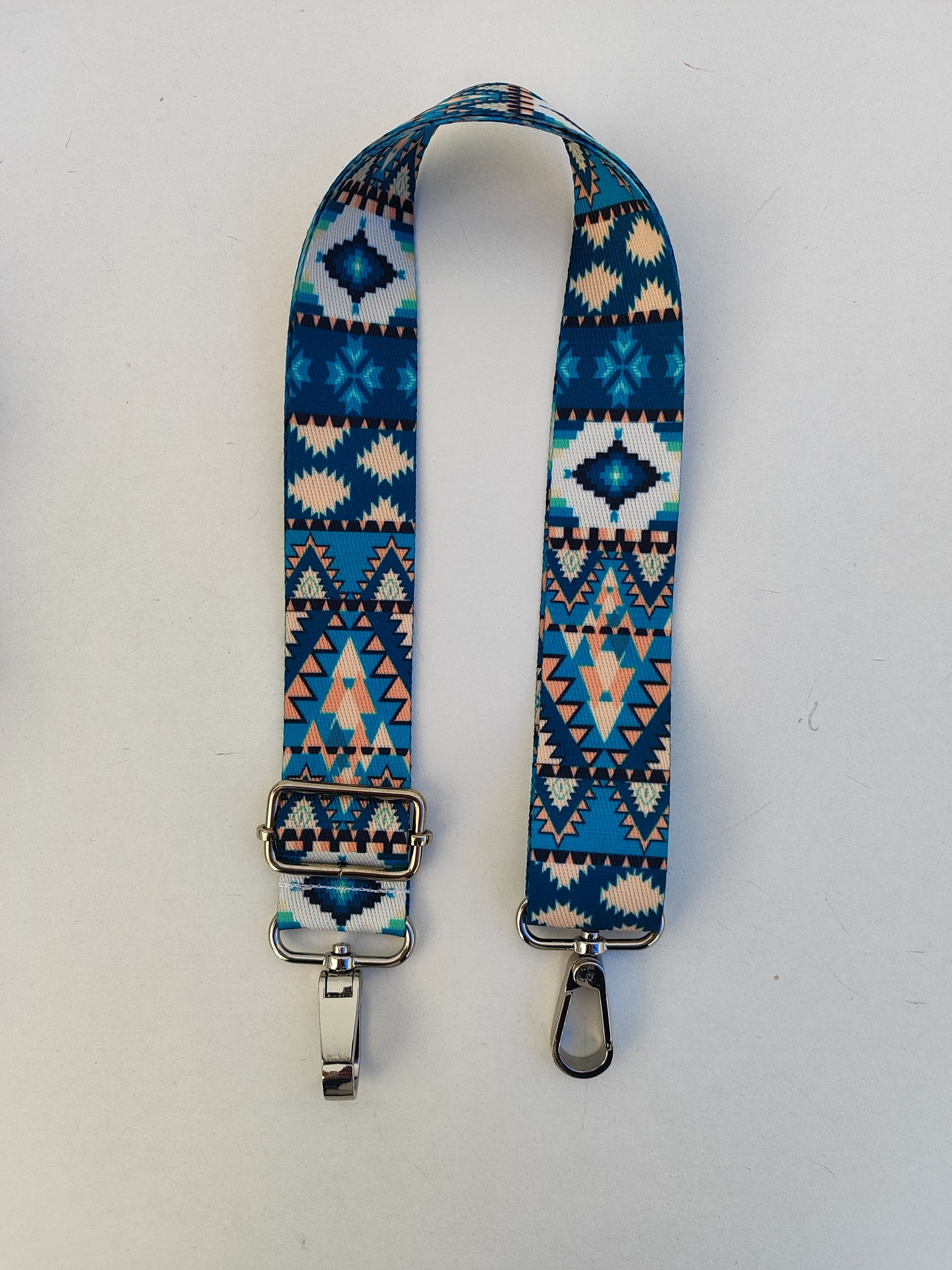 Ιμάντας για τσάντες , μπλε γεωμετρικά σχέδια.