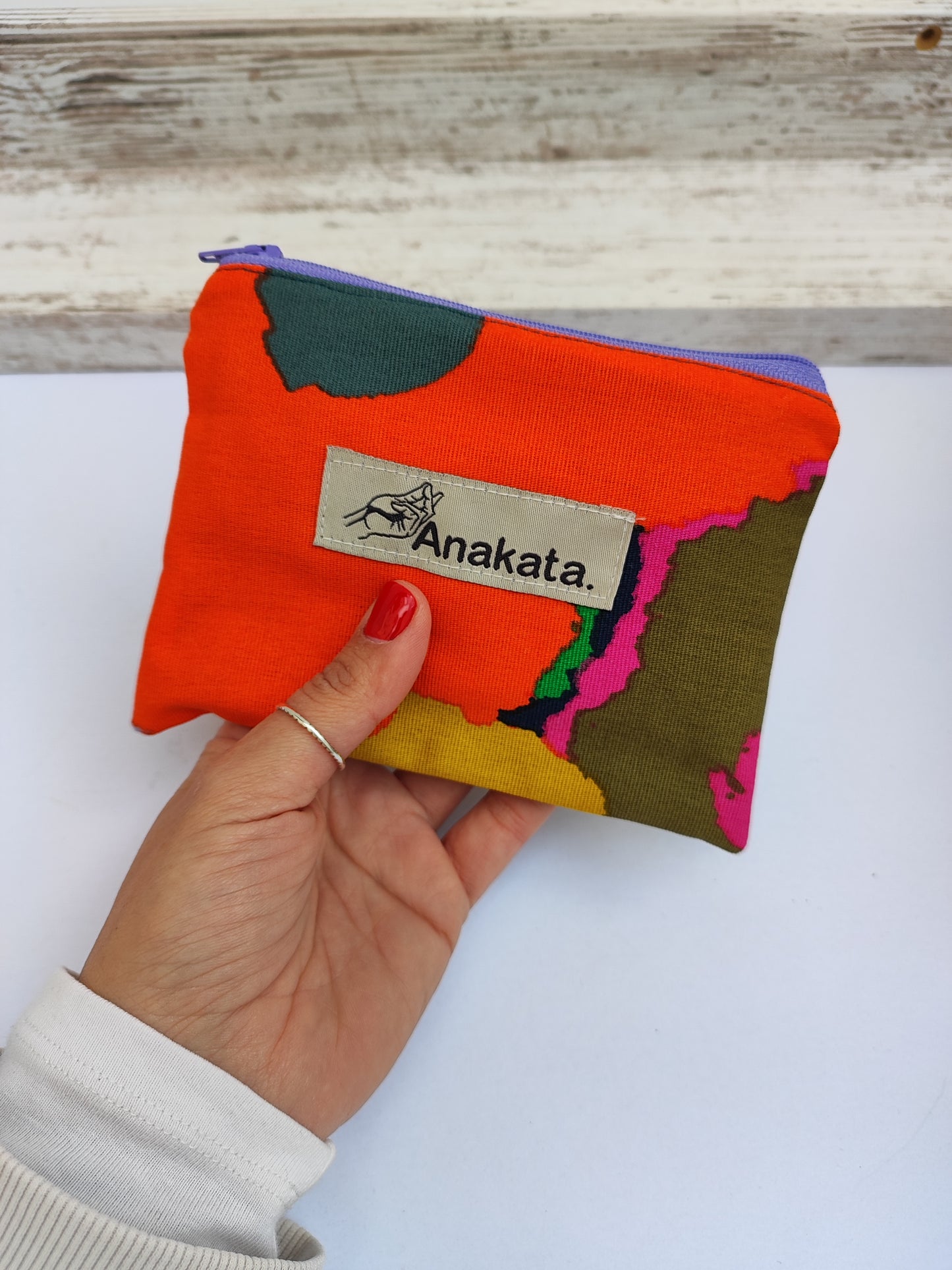 Υφασμάτινο πορτοφολάκι zero waste, εμπριμέ.