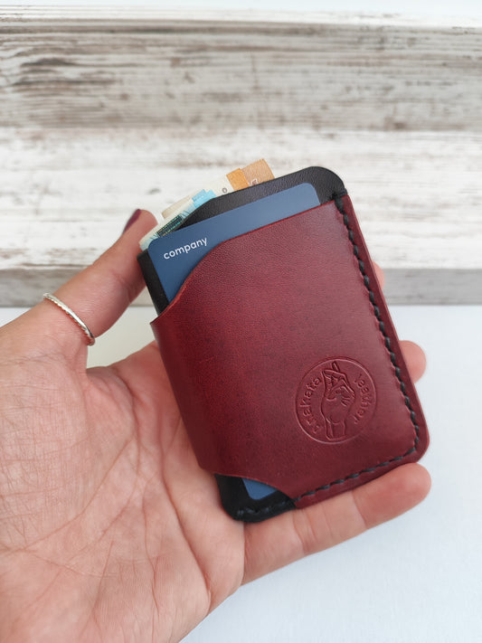 Hobbit δερμάτινο πορτοφόλι '' μαύρο με μπορντώ''