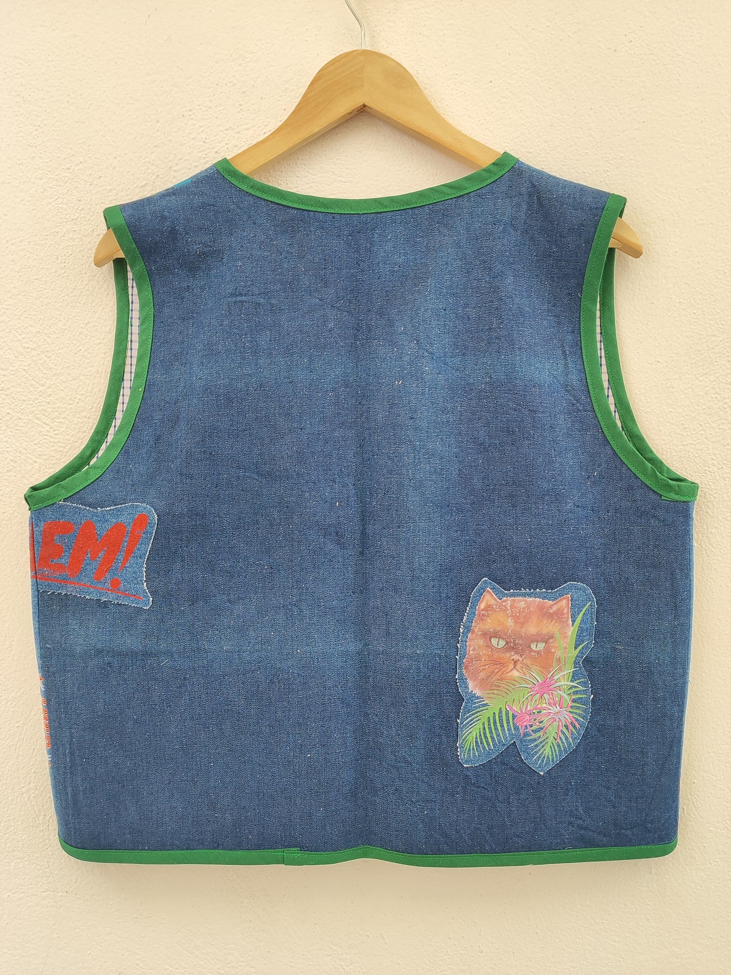 Vintage τζιν χειροποίητο γιλέκο.