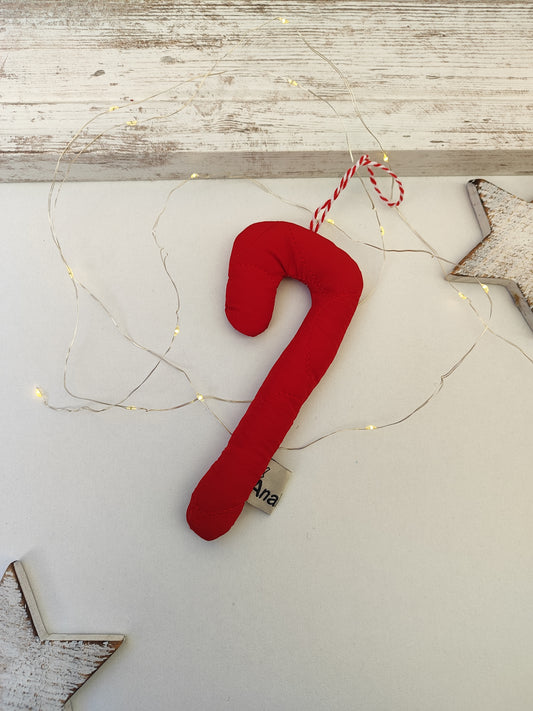 Χριστουγεννιάτικο υφασμάτινο στολίδι - ροζ γλυφιτζούρι.