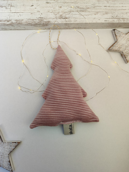Χριστουγεννιάτικο υφασμάτινο στολίδι - ροζ δέντρο.