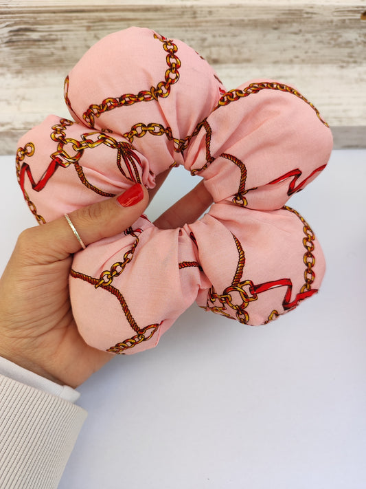 Λουλουδένια scrunchies ''ροζ''