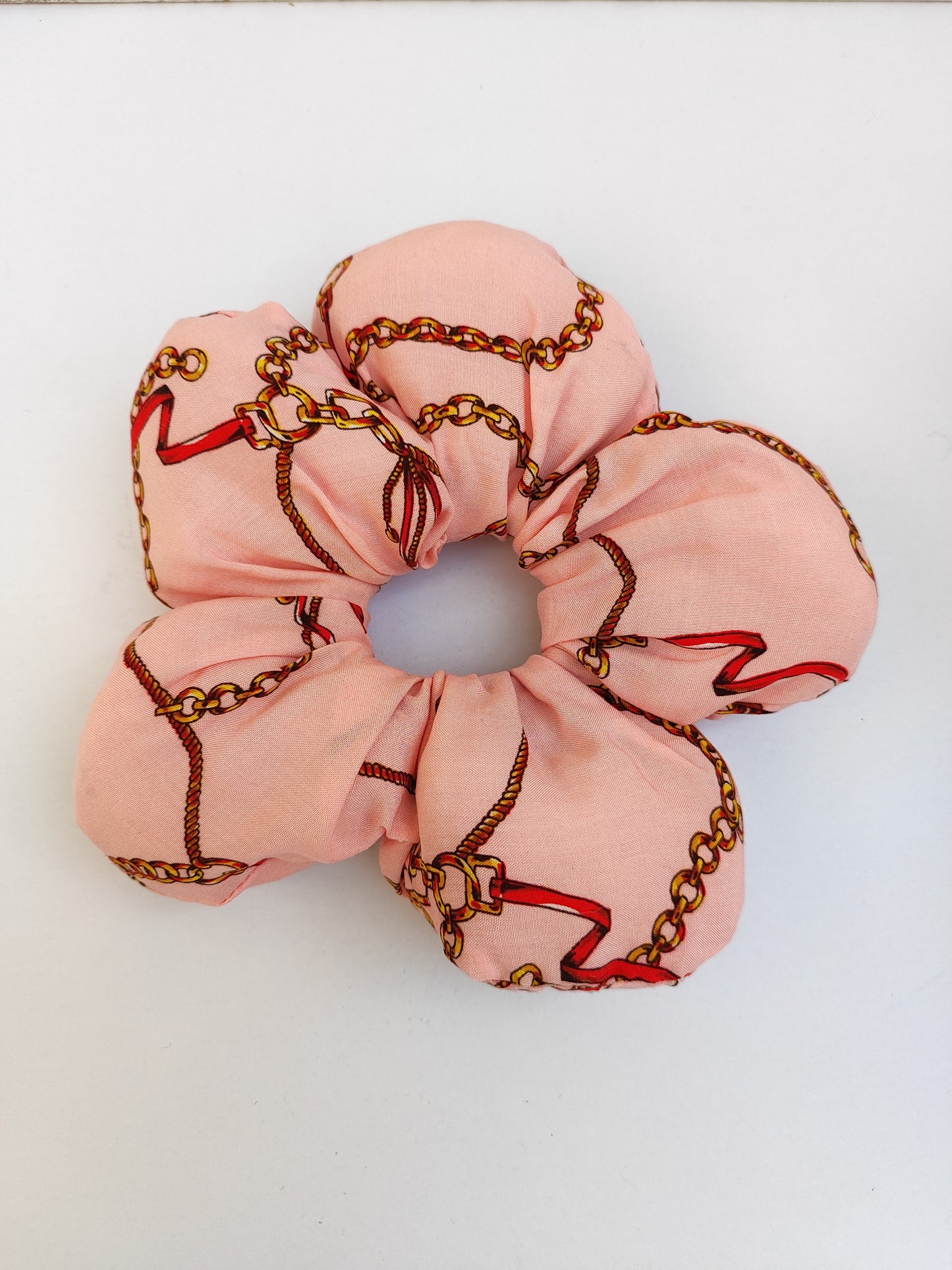 Λουλουδένια scrunchies ''ροζ''