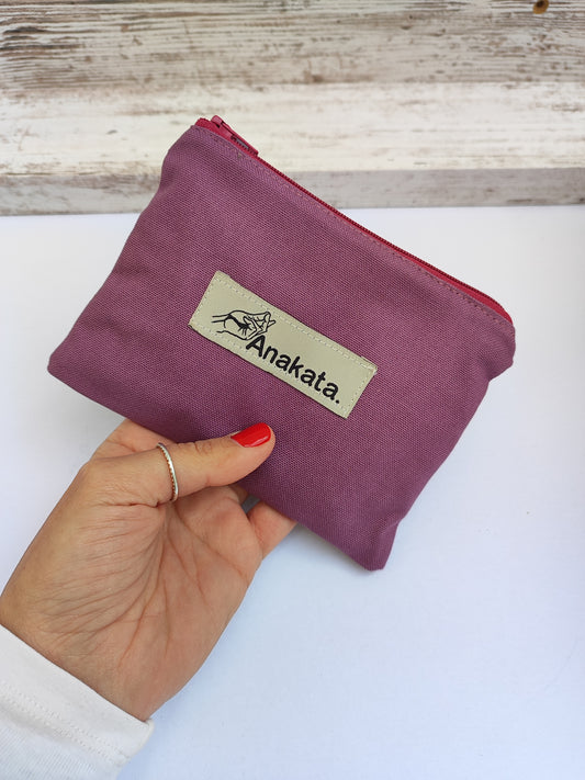 Υφασμάτινο πορτοφολάκι zero waste dusty μωβ.